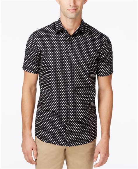 michael kors button down shirt men|Michael Kors short sleeve shirt.